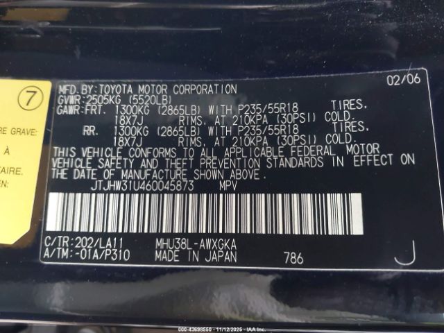 2006 LEXUS RX 400H JTJHW31U460045873 Photo 8