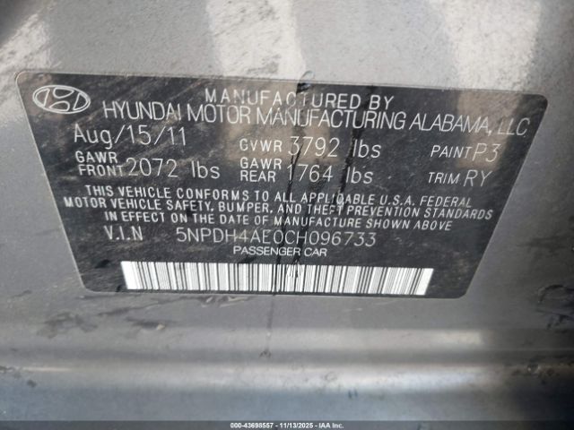 2012 HYUNDAI ELANTRA 5NPDH4AE0CH096733 Photo 8