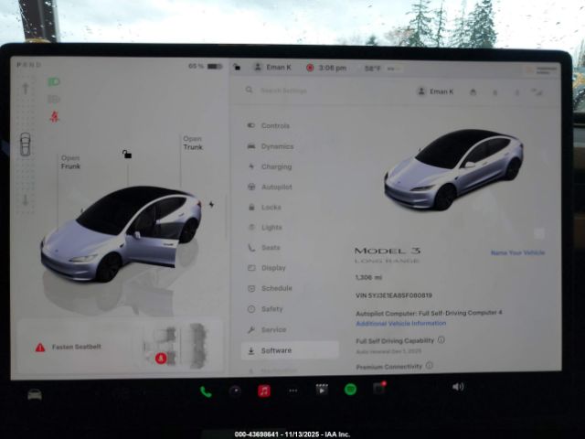 2025 TESLA MODEL 3 5YJ3E1EA8SF080819 Photo 6