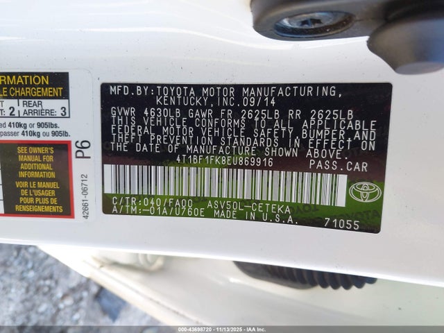 Toyota CAMRY L 2014 4T1BF1FK8EU869916 Image 9