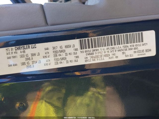 2008 CHRYSLER ASPEN 1A8HW58218F148924 Photo 8