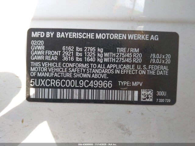 2020 BMW X5 5UXCR6C00L9C49966 Photo 8