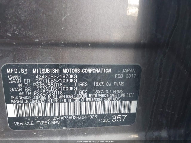 2017 MITSUBISHI OUTLANDER SPORT JA4AP3AU2HZ041928 Photo 8