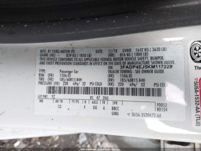 2019 FORD FIESTA 3FADP4EJ5KM117228 Photo 8