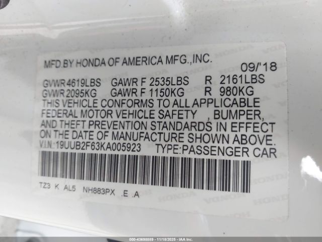 2019 ACURA TLX 19UUB2F63KA005923 Photo 8