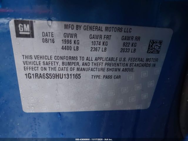 2017 CHEVROLET VOLT 1G1RA6S59HU131165 Photo 8
