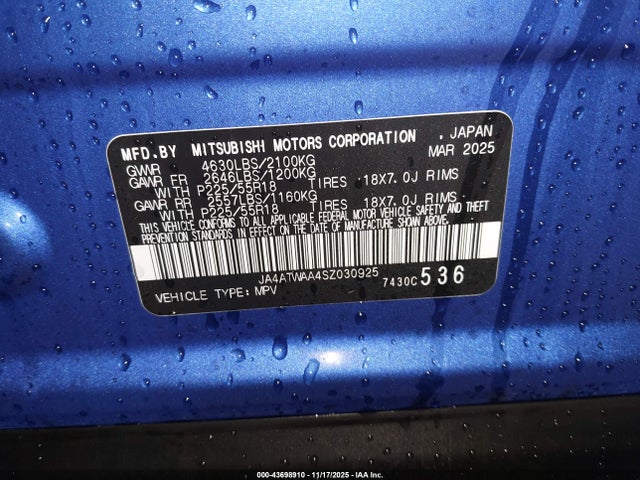 2025 MITSUBISHI ECLIPSE CROSS JA4ATWAA4SZ030925 Photo 8