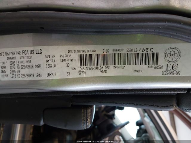 2016 JEEP CHEROKEE 1C4PJMDS9GW348160 Photo 8