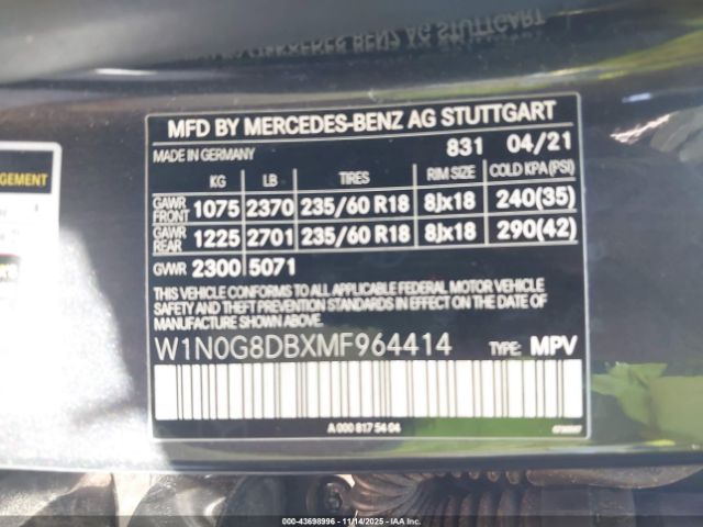 2021 MERCEDES-BENZ GLC 300 W1N0G8DBXMF964414 Photo 8