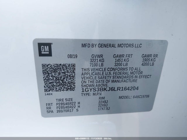 2020 CADILLAC ESCALADE 1GYS3BKJ6LR164204 Photo 8