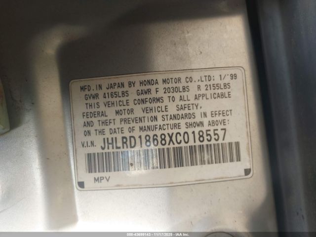 1999 HONDA CR-V JHLRD1868XC018557 Photo 8