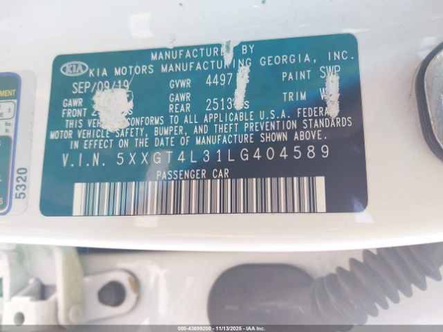 2020 KIA OPTIMA 5XXGT4L31LG404589 Photo 8