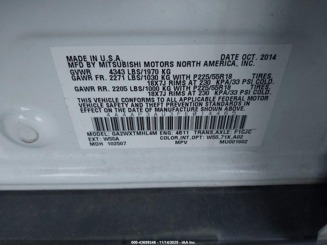 2015 MITSUBISHI OUTLANDER SPORT 4A4AP3AU3FE014465 Photo 8