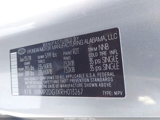 2024 HYUNDAI SANTA FE HYBRID 5NMP2DG1XRH013267 Photo 8