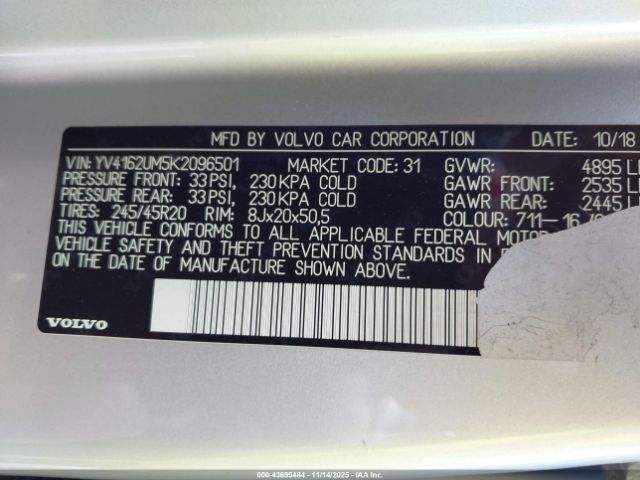 2019 VOLVO XC40 YV4162UM5K2096501 Photo 8