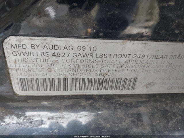 2011 AUDI A4 WAUBFAFL4BN022021 Photo 8