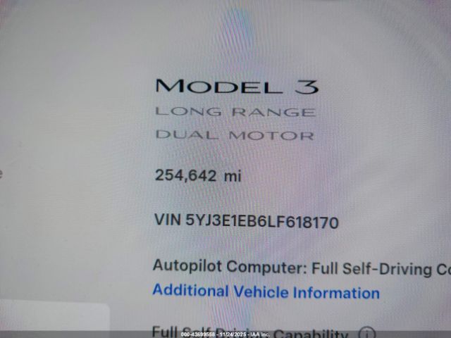 2020 TESLA MODEL 3 5YJ3E1EB6LF618170 Photo 6