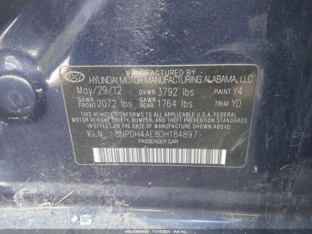 2013 HYUNDAI ELANTRA 5NPDH4AE8DH184897 Photo 8