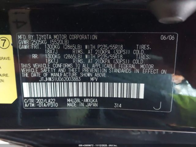 2006 LEXUS RX 400H JTJHW31U062003883 Photo 8