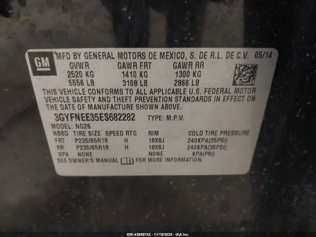 2014 CADILLAC SRX 3GYFNEE35ES682282 Photo 8