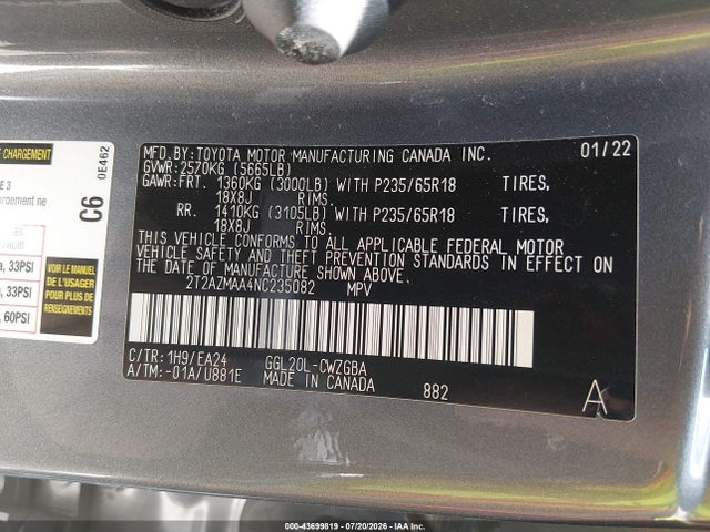 Lexus RX 350 2022 2T2AZMAA4NC235082 Image 9