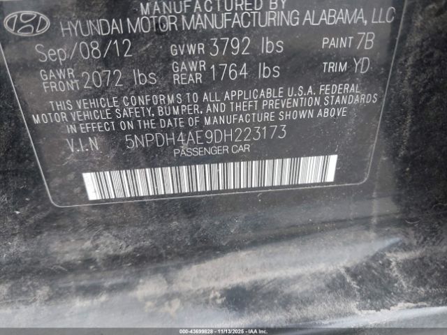 2013 HYUNDAI ELANTRA 5NPDH4AE9DH223173 Photo 8