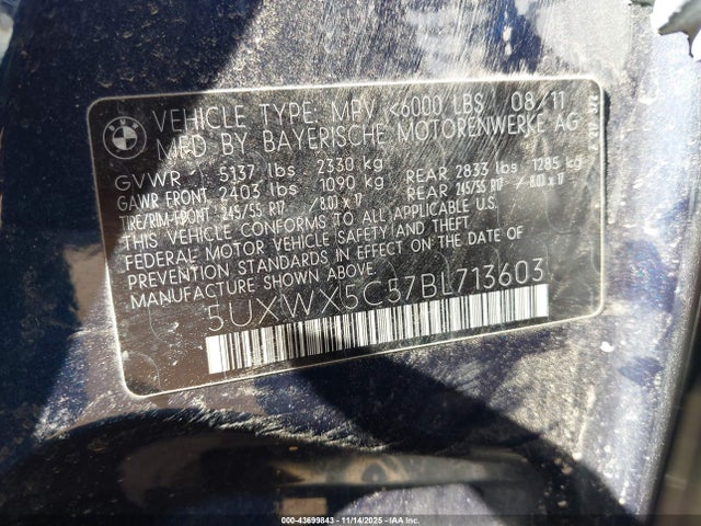2011 BMW X3 5UXWX5C57BL713603 Photo 8