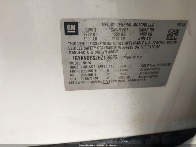 2017 CADILLAC XT5 1GYKNBRS2HZ159825 Photo 8