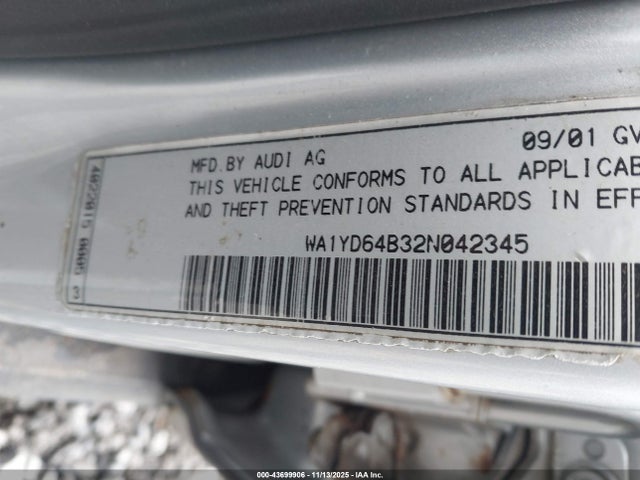 2002 AUDI ALLROAD WA1YD64B32N042345 Photo 8