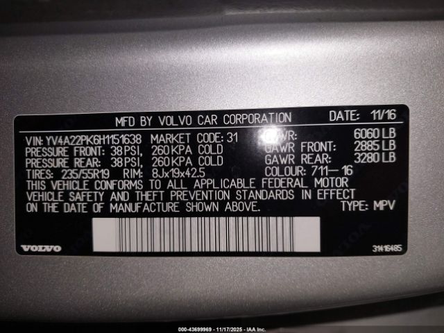 2017 VOLVO XC90 YV4A22PK6H1151638 Photo 8