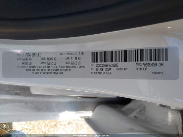 2015 CHRYSLER 200 1C3CCCDG8FN731885 Photo 8