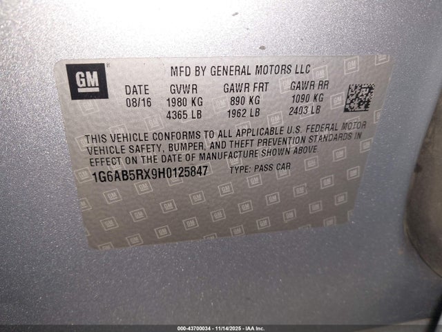 2017 CADILLAC ATS 1G6AB5RX9H0125847 Photo 8