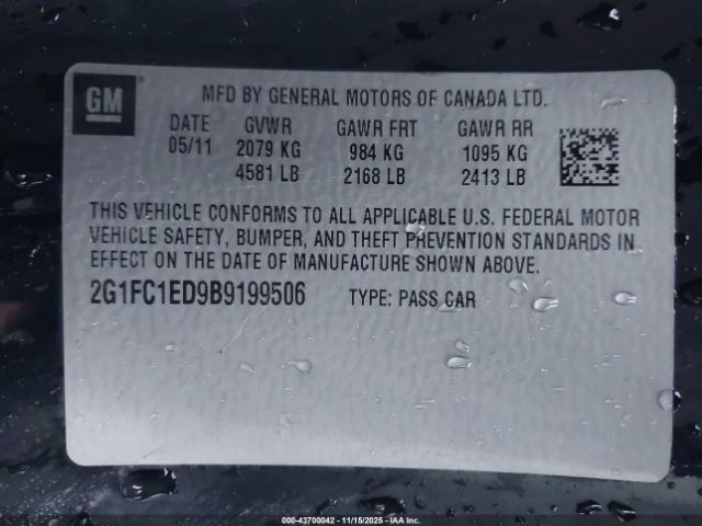 2011 CHEVROLET CAMARO 2G1FC1ED9B9199506 Photo 8