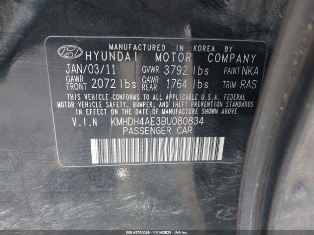 2011 HYUNDAI ELANTRA KMHDH4AE3BU080834 Photo 8