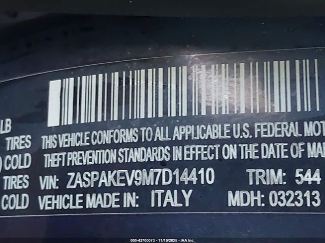 2021 ALFA ROMEO STELVIO ZASPAKEV9M7D14410 Photo 8