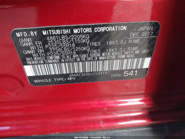 2018 MITSUBISHI OUTLANDER JA4AZ3A36JZ034147 Photo 8