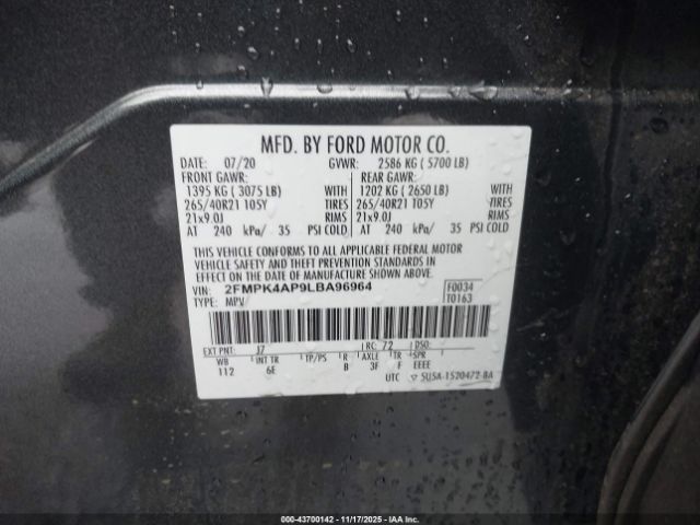 2020 FORD EDGE 2FMPK4AP9LBA96964 Photo 8