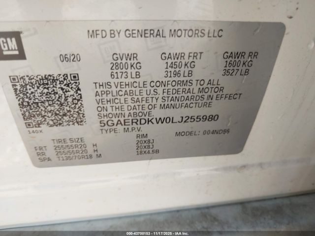2020 BUICK ENCLAVE 5GAERDKW0LJ255980 Photo 8