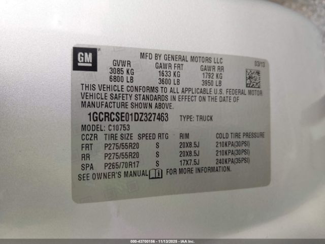 2013 CHEVROLET SILVERADO 1500 1GCRCSE01DZ327463 Photo 8