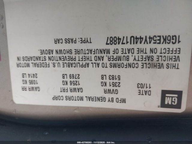 2004 CADILLAC DEVILLE 1G6KE54Y44U174887 Photo 8