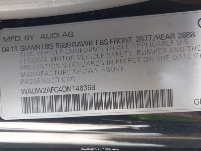 2013 AUDI S7 WAUW2AFC4DN146368 Photo 8