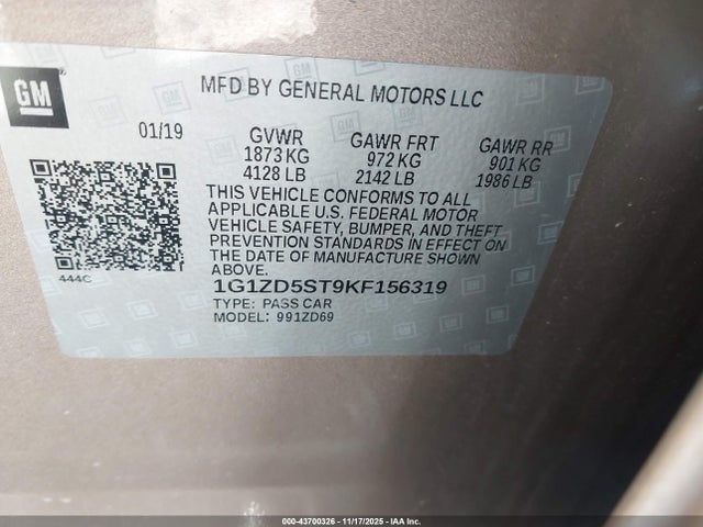 2019 CHEVROLET MALIBU 1G1ZD5ST9KF156319 Photo 8