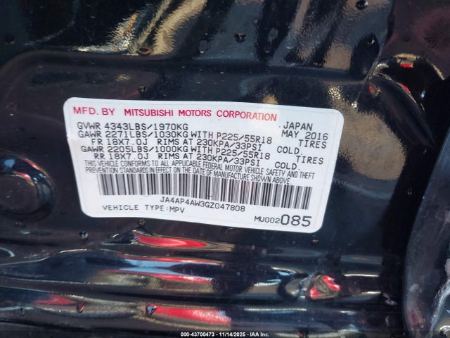 2016 MITSUBISHI OUTLANDER SPORT JA4AP4AW3GZ047808 Photo 8