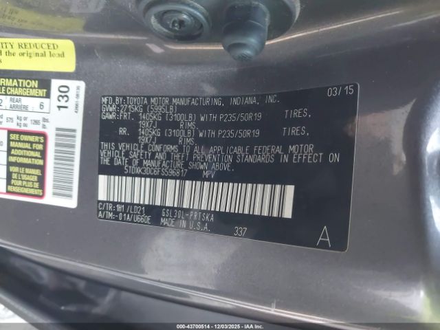 2015 TOYOTA SIENNA 5TDXK3DC6FS596817 Photo 8
