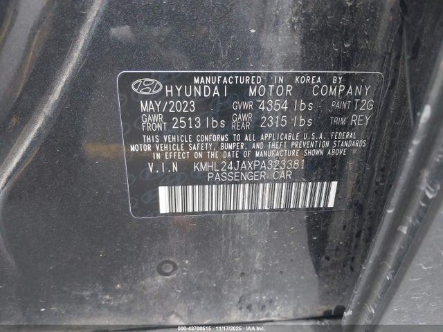 KMHL24JAXPA323381 Hyundai SONATA SE