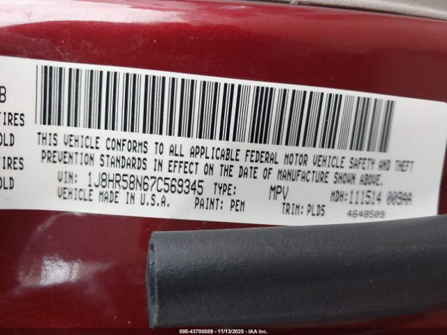 2007 JEEP GRAND CHEROKEE 1J8HR58N67C569345 Photo 8