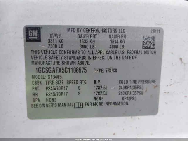 2012 CHEVROLET EXPRESS 1500 1GCSGAFX5C1108675 Photo 8