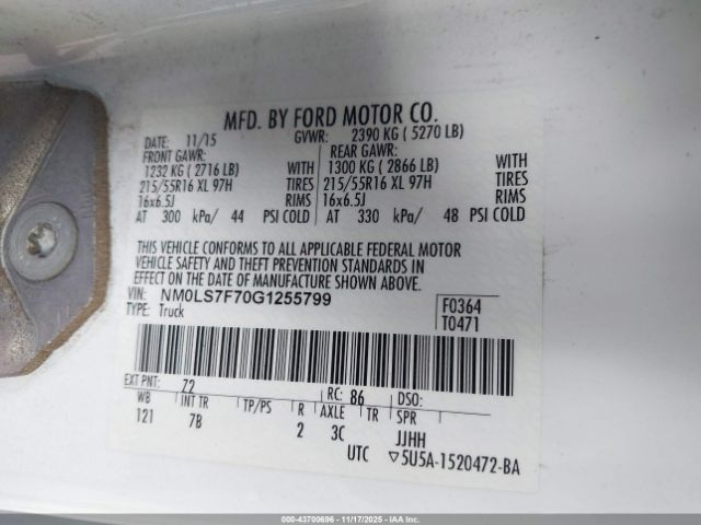 2016 FORD TRANSIT CONNECT NM0LS7F70G1255799 Photo 8
