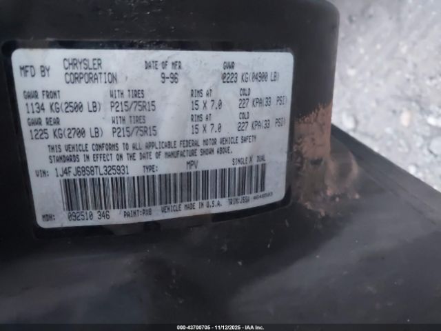 1996 JEEP CHEROKEE 1J4FJ68S8TL325931 Photo 8