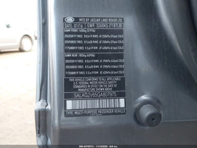 2016 LAND ROVER LR4 SALAG2V65GA807975 Photo 8